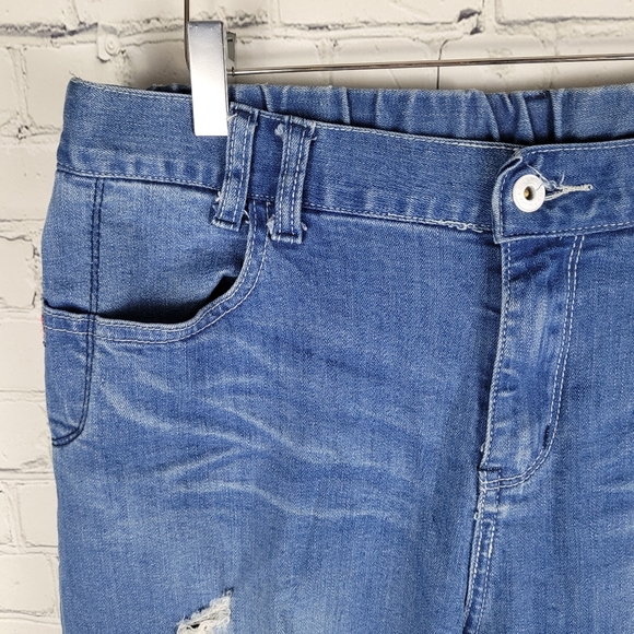 COPY RAW | denim sequin Donald Duck disney cropped cuffed jeans - Picture 3 of 11